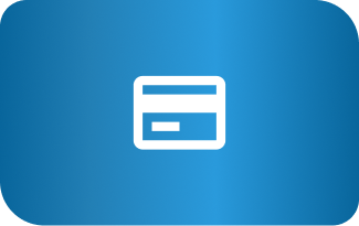 Debit Card Icon on blue background