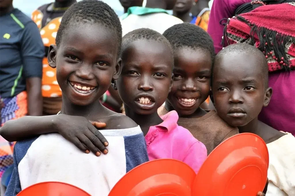 African children smiling.