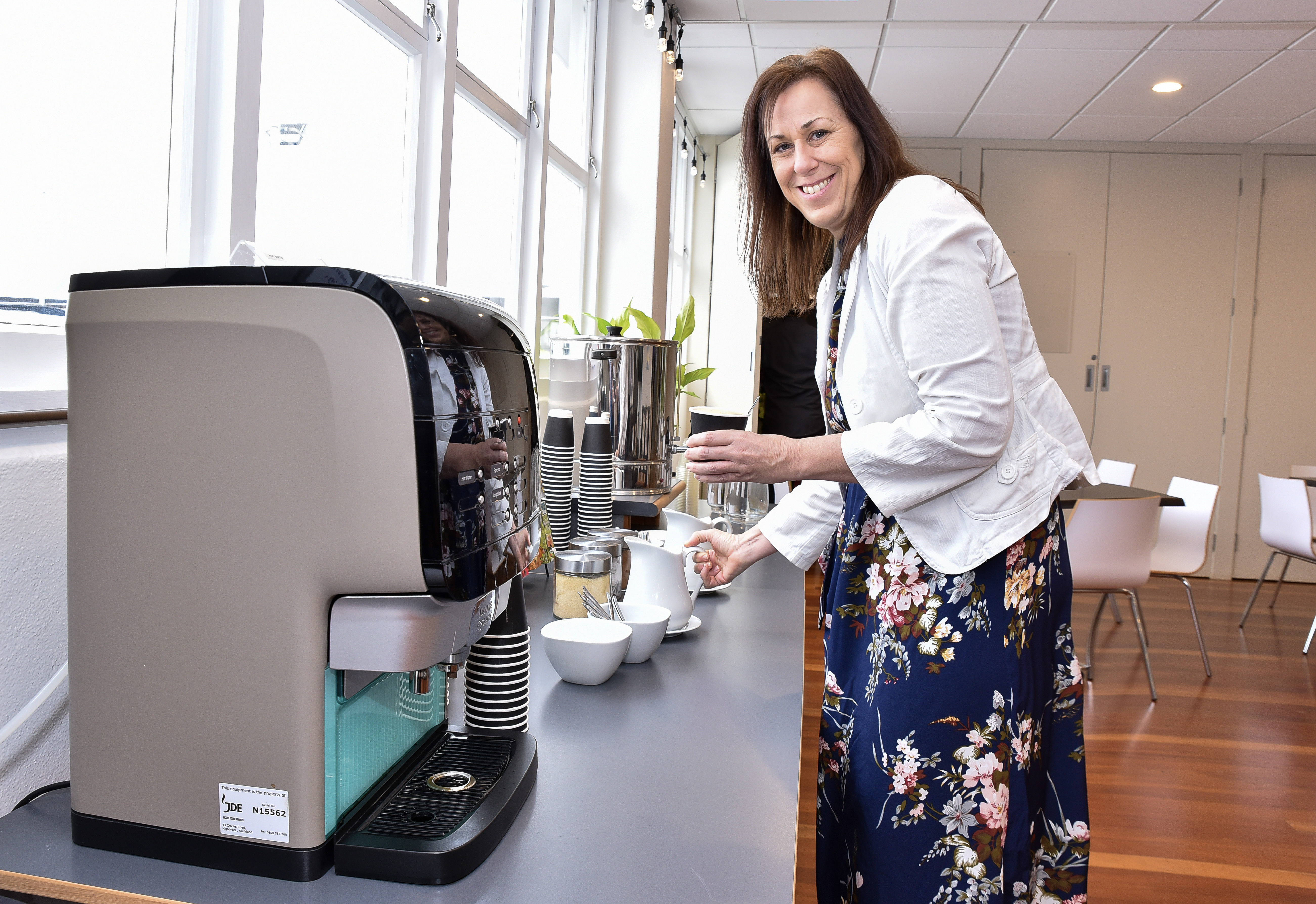Lady making coffee